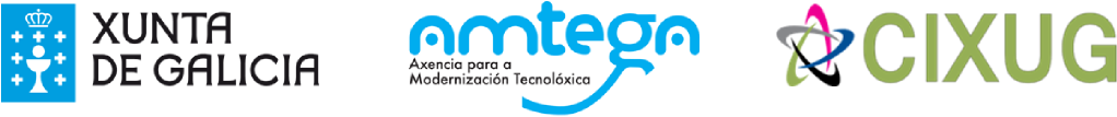Logotipos de XUnta de Galicia, Amtega e CIXUG